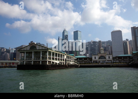 A view of Central Piers in Hong Kong Stock Photo