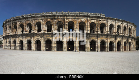 Ancient roman amphitheatre Nimes Languedoc-Roussillon France Stock Photo