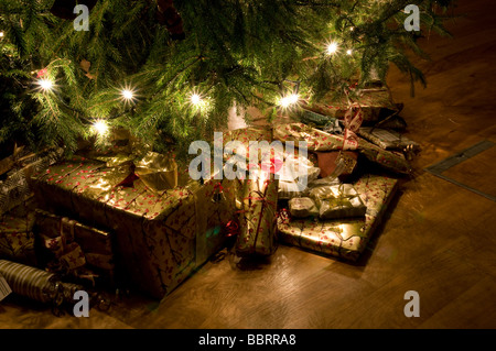 Christmas Gifts under the tree Stock Photo