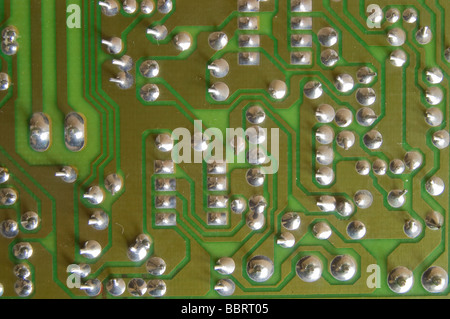 Abstract details of electronic circuit board suitable for background Stock Photo