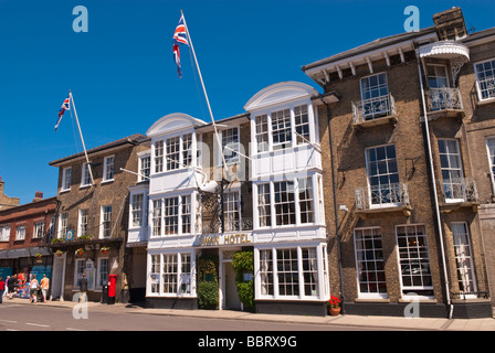 The Swan Hotel in Southwold Suffolk Uk in the summer with a deep blue sky Stock Photo