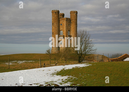 The Broadway Tower on top of the Cotswold Hills, Broadway, Worcestershire, England, UK Stock Photo