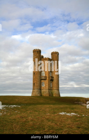 The Broadway Tower on top of the Cotswold Hills, Broadway, Worcestershire, England, UK Stock Photo