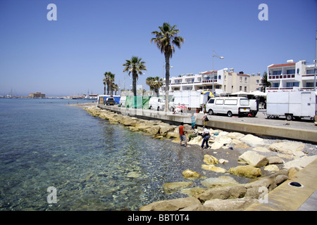 Paphos harbour, Cyprus Stock Photo