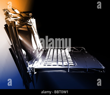 Heavy Computers Collapsing A concept for a computer crash / failure Stock Photo - Alamy