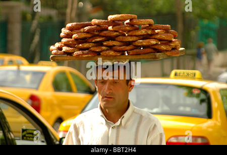 Bagel seller in the streets of Ankara Stock Photo