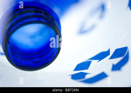 Plastic bottle and recycle simbol Stock Photo