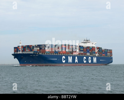 Container ship CMA CGM Vela arriving at Southampton UK Stock Photo