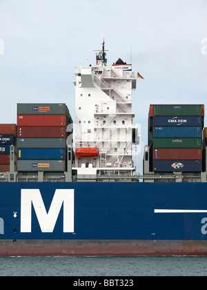 Container ship CMA CGM Vela arriving at Southampton UK Stock Photo