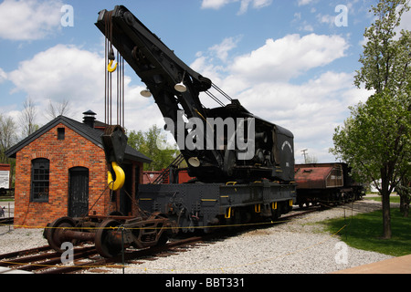 Historical railroad switcher train in USA US historical re-enactment reenactment hi-res Stock Photo