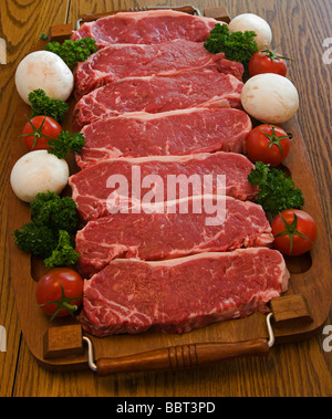 Canada grade AAA NewYork steak  ready for the grill Stock Photo