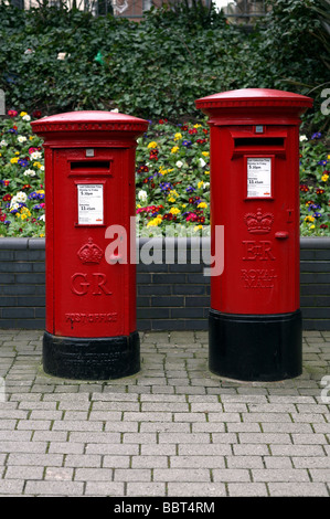 Post Office two tier post boxes in the United Kingdom Stock Photo