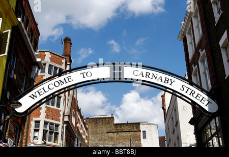 Sign at entrance to Carnaby Street in London Stock Photo