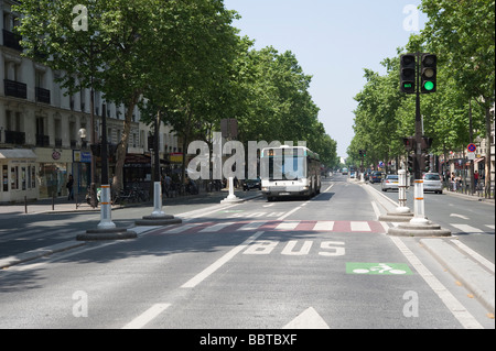 Paris Busspur Paris Bus Lane Stock Photo