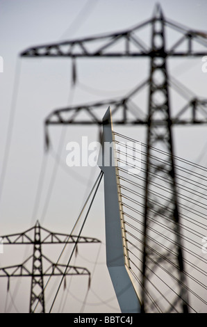 Electricity poles as replicated in Madurodam Stock Photo