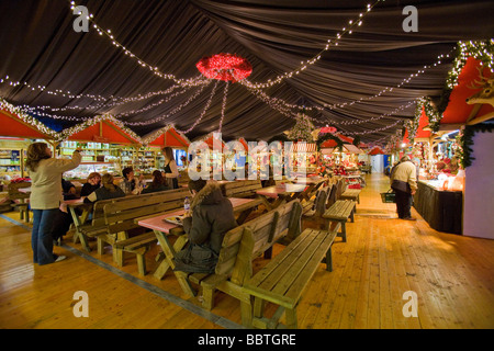 Native Village Flover Christmas Market, Bussolengo, Veneto, Italy Stock Photo