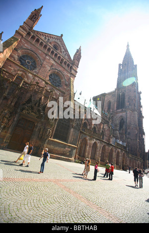 France, Alsace, Strasbourg, Strassburg, Cathedral, Cathedrale, de, Notre Dame Stock Photo