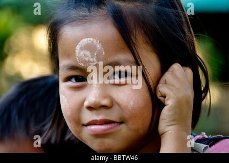 Karen children in the Mae La refugee camp on the Thai Burma border near Mae Sot Stock Photo