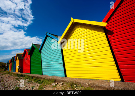 Beach Huts Whitby Stock Photo