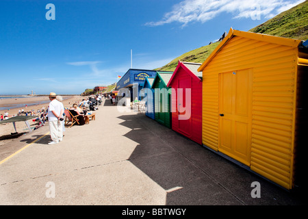 Beach Huts Whitby Stock Photo