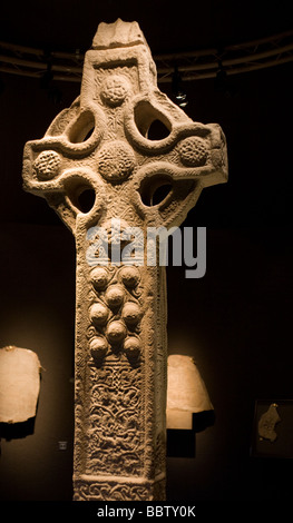 Clonmacnoise South Cross east face Original. South Cross a simple high cross from the 9th century. Stock Photo