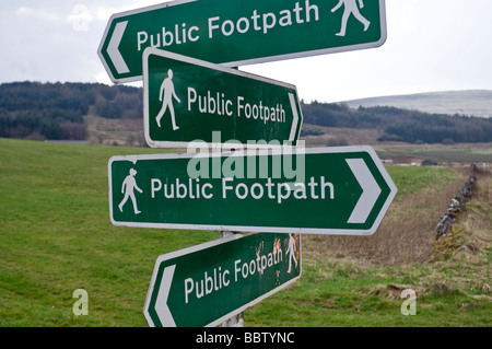 Public Footpath sign, Peak District Stock Photo