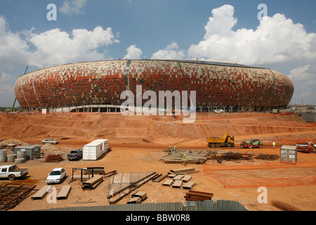 Soccer City Football Stadium under construction for the 2010 World Cup Soweto South Africa Stock Photo