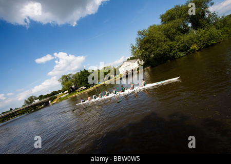 Rowing Boat, River Thames, Oxford, Summer VIIIs, 2009 Stock Photo