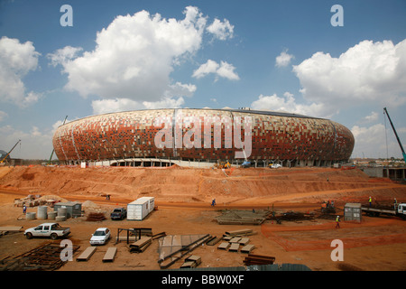 Soccer City Football Stadium under construction for the 2010 World Cup  Soweto. South Africa Stock Photo