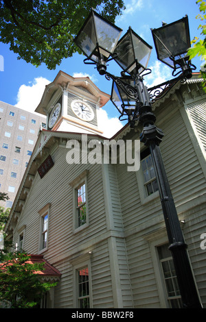 Sapporo clock tower at Hokkaido in Japan Stock Photo