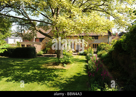 English cottage at East Lambrook Manor Gardens, South Petherton, Somerset Stock Photo