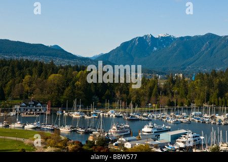 View of Stanley Park and the Marina Waterfront Vancouver Stock Photo