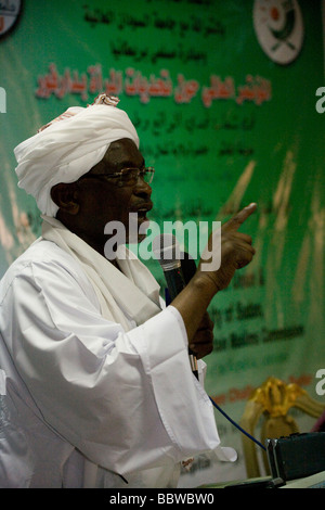 Governor of North Darfur, Osman Mohammed Yousef Kibir addresses the first-ever international Conference on Womens' Challenge Stock Photo