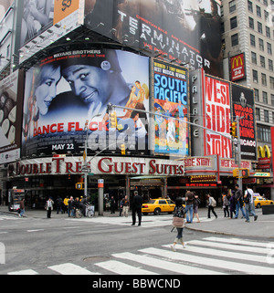 Broadway New York theater district NYC USA Stock Photo