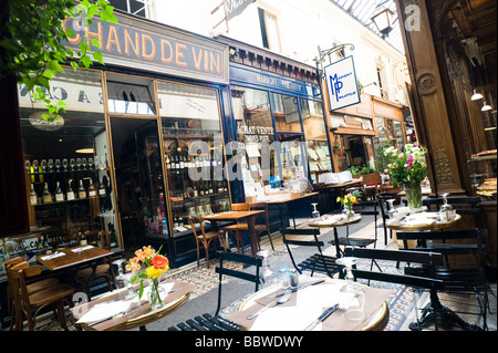 Paris Passage des Panoramas Restaurant L Arbre á Canelle Stock Photo