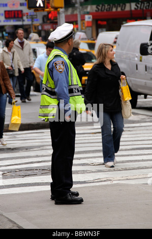 NYPD traffic cop on duty on the east side of Manhattan New York City ...