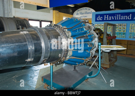 de Havilland Aircraft Heritage Centre Mosquito Museum , Goblin jet engine power unit - 3500 lb static thrust used in Vampire Stock Photo