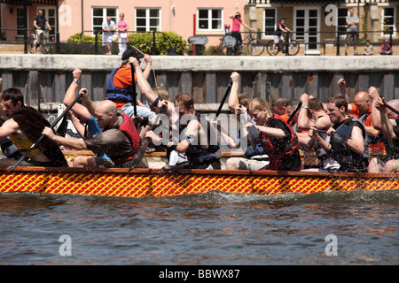 Dragon boat racing for charity Stock Photo