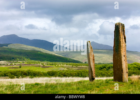Machrie Moor Standing Stones Isle of Arran Scotland Stock Photo
