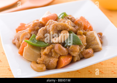 Stir Fried Chicken and Cashew Nuts Stock Photo