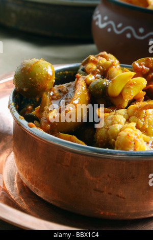 Pachranga Achar is a mixed vegetable pickle which has five distinct colours Stock Photo