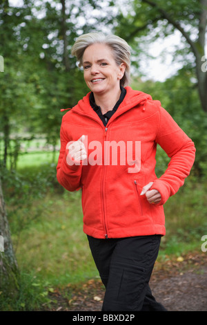 A female jogger Stockholm Sweden. Stock Photo