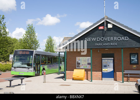 Canterbury Kent England UK Single decker bus waiting to take passengers into city centre from New Dover Road Park and Ride Stock Photo