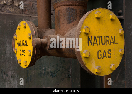 Natural Gas Valve in Shipbuilding Plant Stock Photo