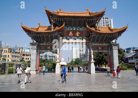 CHINA Restoration of traditional area of the city in modern Kunming Yunnan province Photo by Julio Etchart Stock Photo