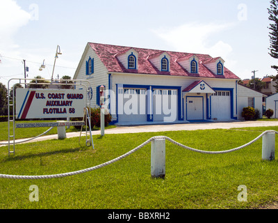 US Coast Guard Auxiliary Station at Ft Pierce Inlet on the Atlantic Coast of Florida Stock Photo