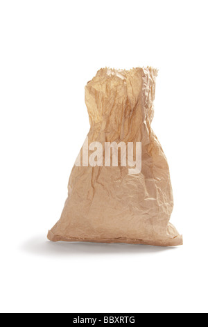Crumpled Brown Paper Bag Stock Photo