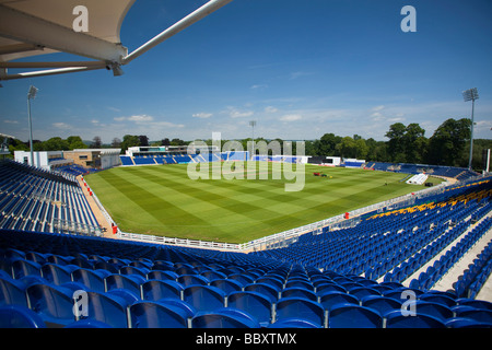 Seating Glamorgan Cricket Club  Sophia Gardens Cardiff South Wales UK Stock Photo