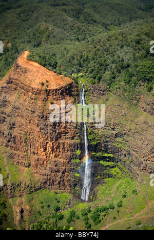 Waipoo Falls waterfall in Waimea Canyon on the island of Kauai Hawaii USA Stock Photo