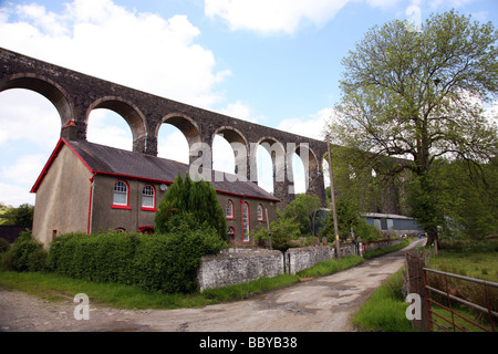 Cynghordy Viaduct on the Heart of Wales Line near the small town of Llandovery on the edge of the Brecon Beacons Stock Photo